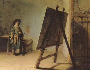 REMBRANDT Harmenszoon van Rijn, The Aristst in his Studio (mk08)